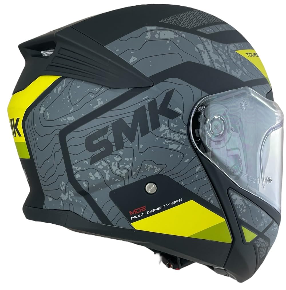 Casco modulare GULLWING Navigator Nero Giallo e Grigio Omologazione 22.06 con doppia visiera P/J (4XL 67/68)