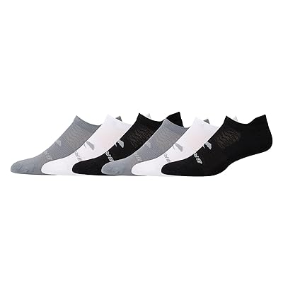 Brooks Run In No Show Socks 6 Pack No Show Socks Shoes Asphalt/White/Black