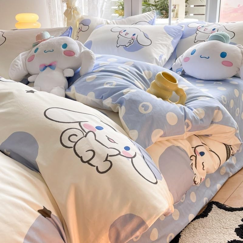 布団カバーセット シナモロール シングル ダブル 掛け布団カバー 綿100% 寝具カバー おしゃれ 3点セット/4点セット 肌に優し