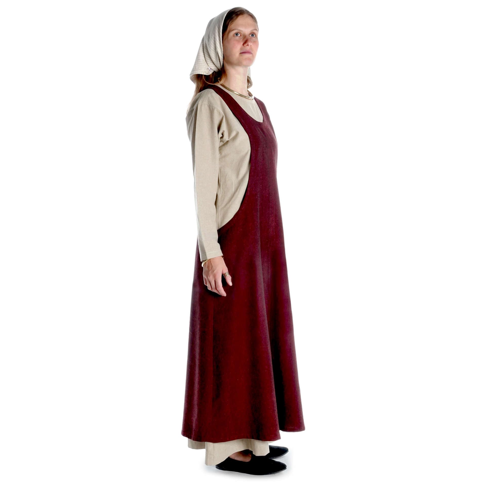 HEMAD Medieval Surkot Rischoyde Overdress Green, White, Brown Cotton, red, One Size - Image 2