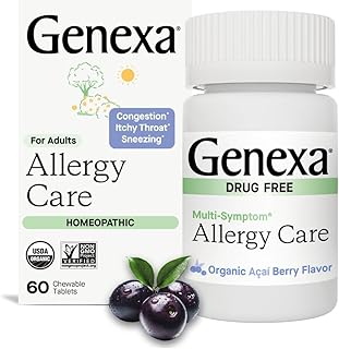 Genexa Allergy Care | Drug Free, Non-Drowsy Allergy & Decongestant Remedy for Adults | Vegan & Non-GMO | Homeopathic Aller...