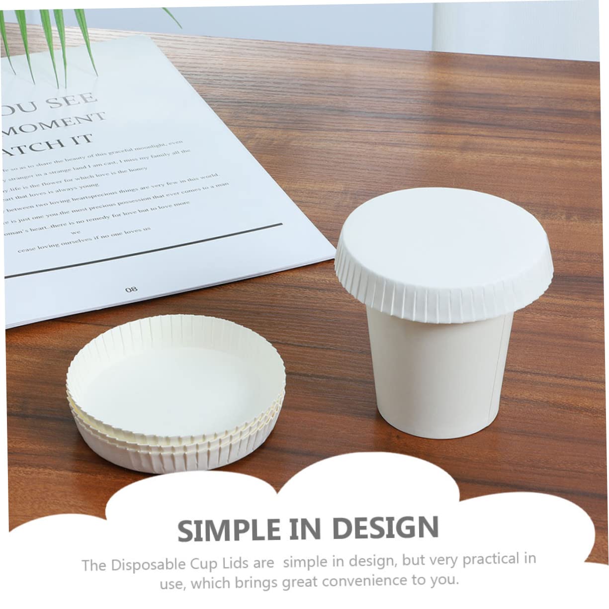 150pcs Disposable Paper Cup Lids Dustproof Drink Covers for Bar/Restaurant/KTV Hotel Room Cups 7cm Diameter