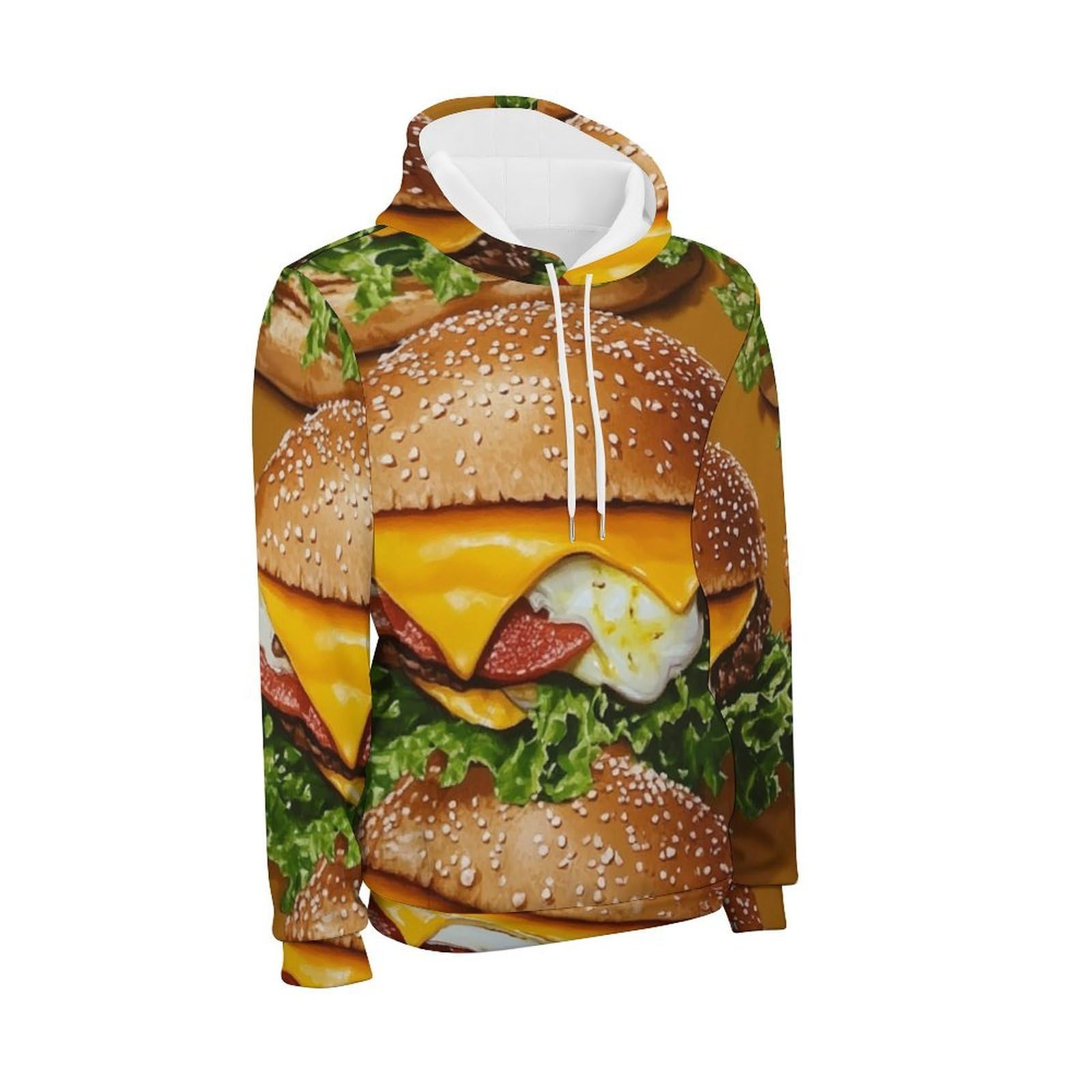 Felpa con cappuccio da uomo con stampa bianca rossa tuta casual pullover