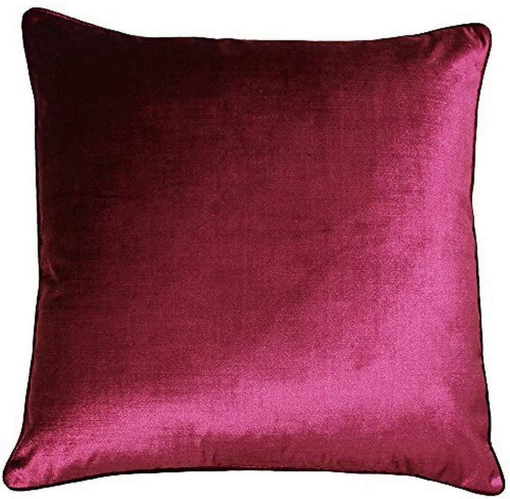 Riva Paoletti Luxe Velvet Polyester Filled Cushion - Cranberry Pink - Soft Velvet Feel Fabric - Reversible - Hidden Zip Closure - Machine Washable - 100% Polyester Case - 55 x 55cm (22" x 22" inches)