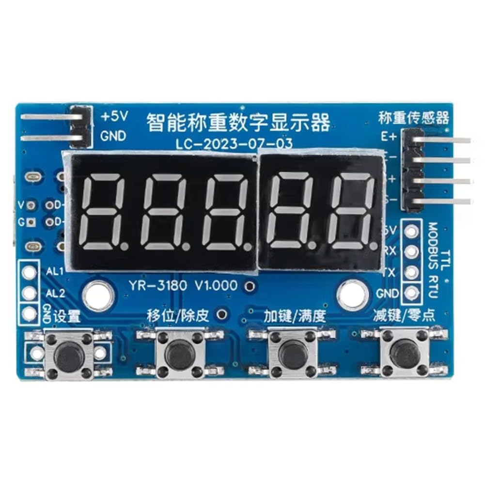 Jnchdghwa As Shown Hx711 Load Cell Ad Weight Pressure Sensor Module 24-Bit Weighing Instrument Electronic Scale Type-C Ttl Modbus Rtu Integrated Display