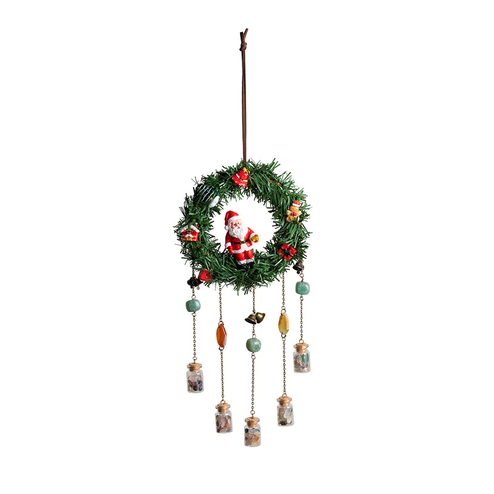Cloche en rotin déco Noël pour couronne murale et feuillage artificiel