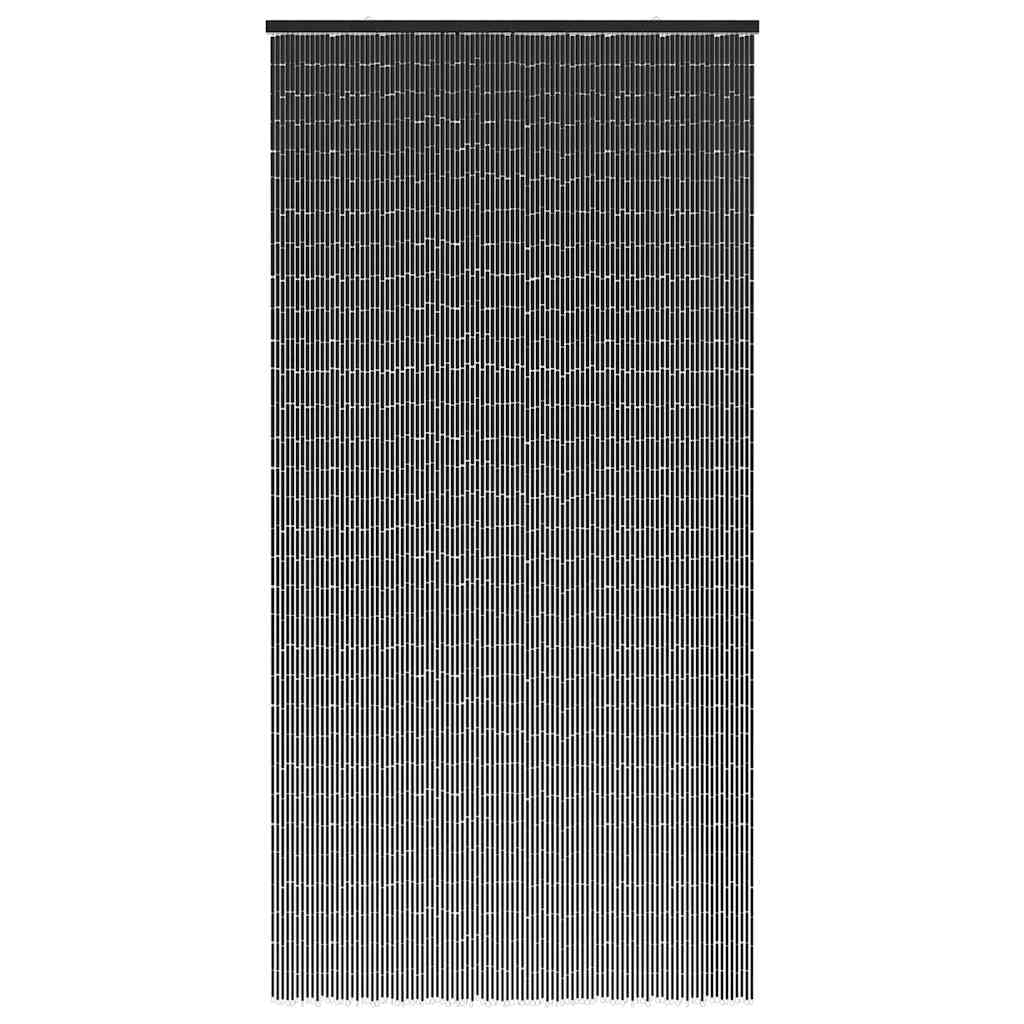 Leasha Rideaux de Porte Bambou, Rideau Décoration Anti Mouches Séparation de Pièce Gris foncé 90x220 cm Bambou