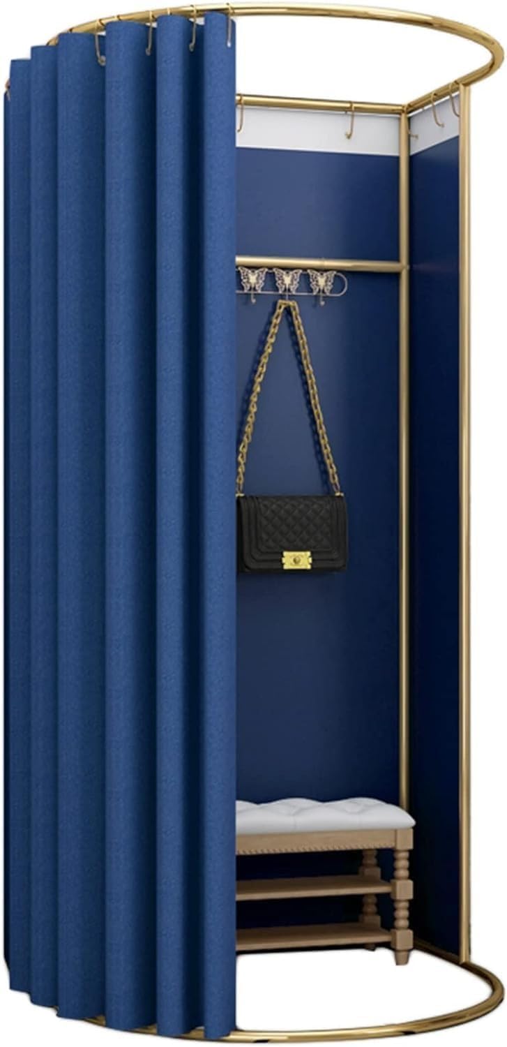 Rideaux occultants de vestiaire haut de gamme et cabine d'intimité au cadre doré chic