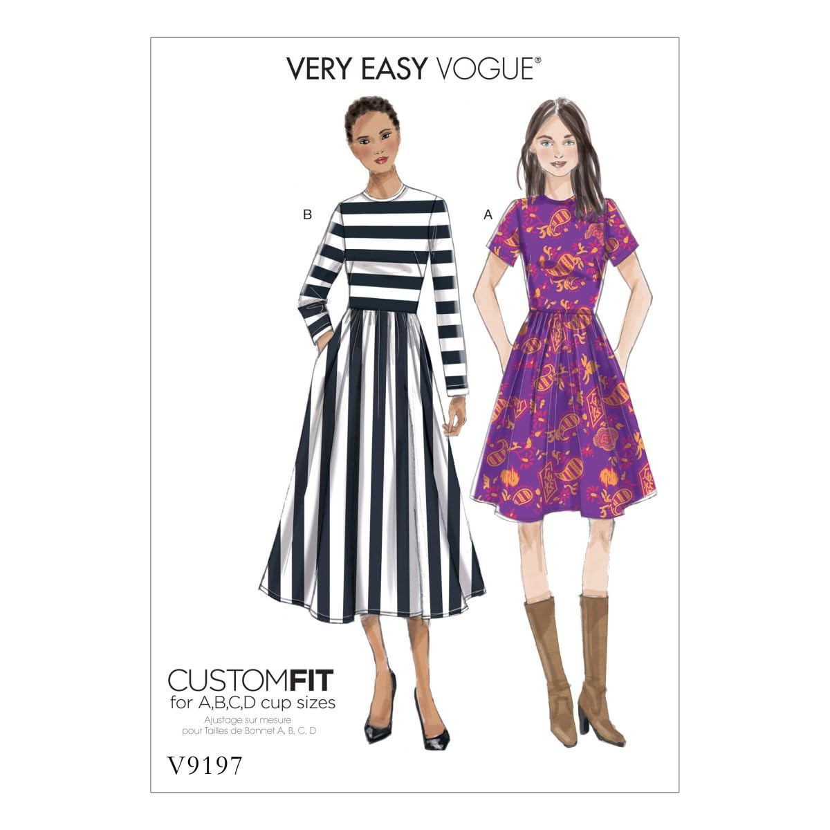 Vogue Patterns 9197 E5 Misses Dress,Sizes 14-22, Tissue, Multicoloured