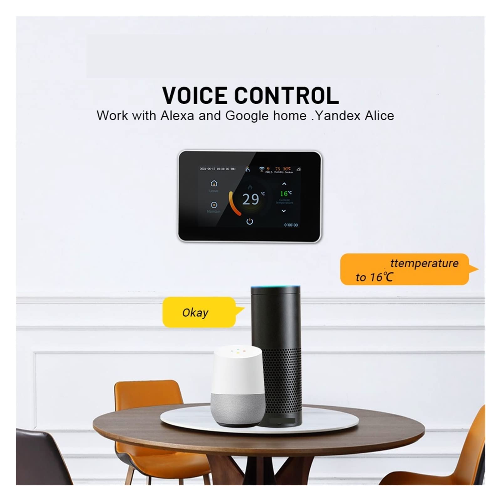 WiFi Smart Thermostat Floor de chauffage électrique Contrôleur de température de chauffage de l'eau CO2 Et capteur d'humidité(Electric Heating B)