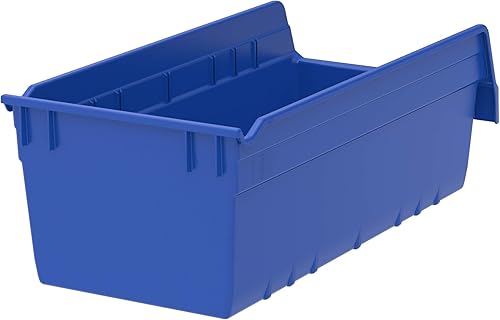 Miniatura 3 de Akro-Mils 30088 ShelfMax - Caja de almacenamiento de plástico para anidación, (18 x 8 x 6 pulgadas), azul, (8 unidades) y caja de plástico 30138