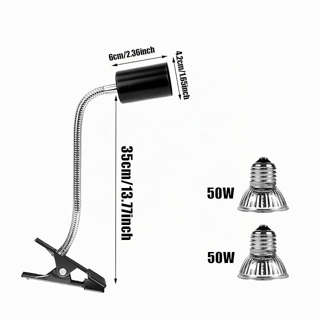 Foto 7 de 7 de UQTUKO Lámpara para Tortuga, Lámpara de Calor de Reptil con con temporizador y 2 Bombilla UVA/UVB de 50W…
