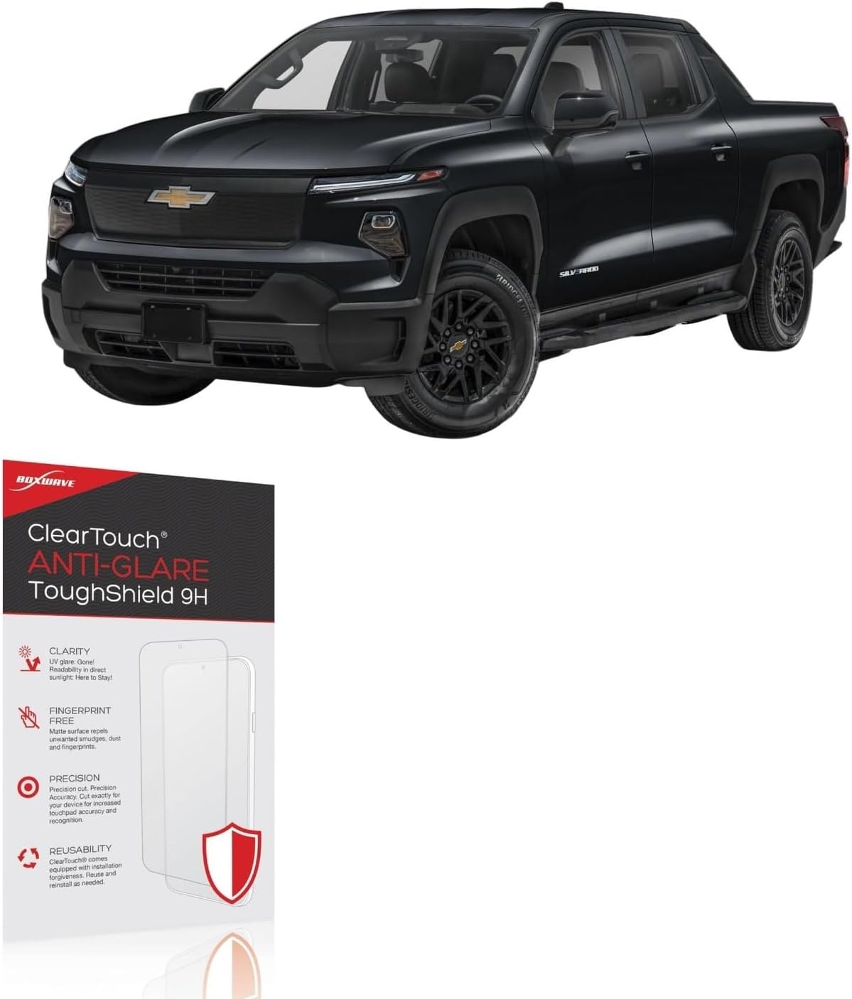 BoxWave Screen Protector Compatible with Chevrolet 2026 Silverado EV Instrument Display (11 in) - ClearTouch Anti-Glare ToughShield 9H (2-Pack), Anti-Glare 9H Tough Flexible Film Screen Protector