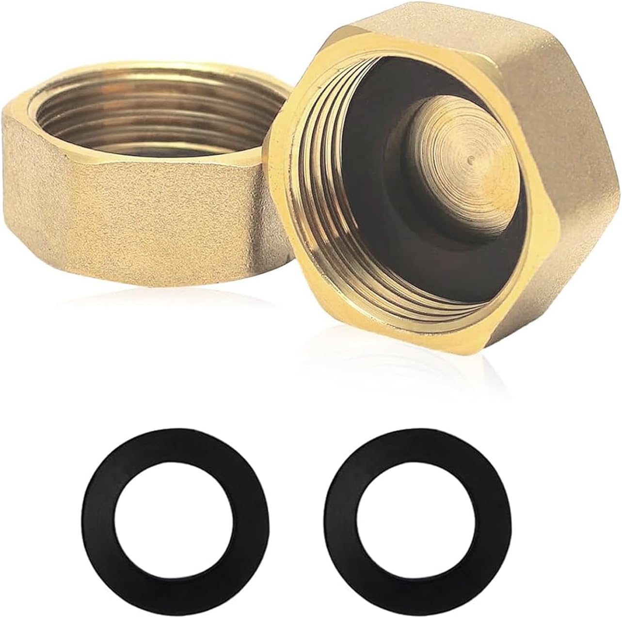 Durable Brass Blanking Caps Pack of 2 for Plumbing Solutions,Hex Brass Female Blanking Stop