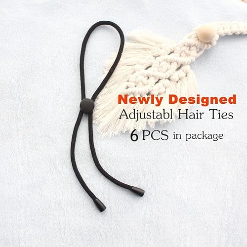 Miniatura 2 de AICILY 5 lazos para cola de caballo afro ajustables, banda larga para cabello grueso y natural rizado, moño largo acolchado para mujer, trenzas