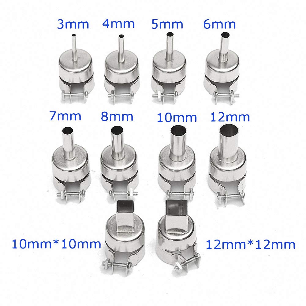 10Pcs 3 4 5 6 7 8 10 12mm Heat Gun Nozzles Heat Air Guns Nozzle for 850 — view 5