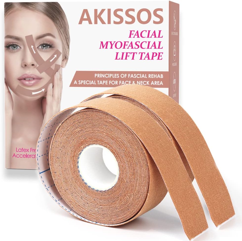 Akissos 2 Rolls Anti Wrinkle Patches Face Patches Neck Patches Unisex For Firming and Tightening Skin 2.5cm*5m