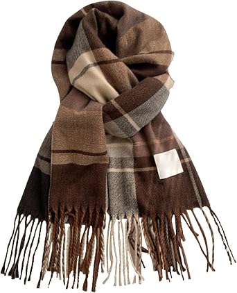 Womens Winter Scarf Fashion Cashmere Feel Plaid Scarfs for Women Pashmina Shawls and Wrap Long Blanket Scarf