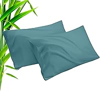 Vista 15 de Fundas de almohada tamaño estándar paquete de 2, fundas de almohada de rayón de bambú refrescantes con cierre de sobre, fundas de almohada frescas