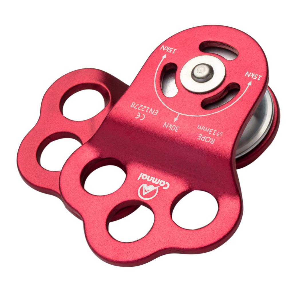 jojomis 30KN Triple Attachment Pulley for 13mm Rope Heavy Duty Hitch Climbing Arborist Rigging Aerial Tools