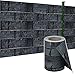 Produktbild HENGMEI 70m x19cm Sichtschutzfolie PVC Sichtschutzstreifen mit Zaunfolie Befestigungsclipse Windschutz Stabmattenzaun Gartenzaun Blickdicht für Gartenzaun, Balkon (Schiefer, 70m)