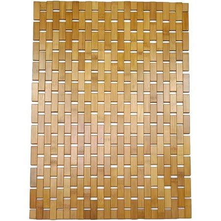 Amazon.com: The Bath Tree Bamboo Bath Mat for Shower, Upgraded Rubber Grip Pads, 24x16 inch ...