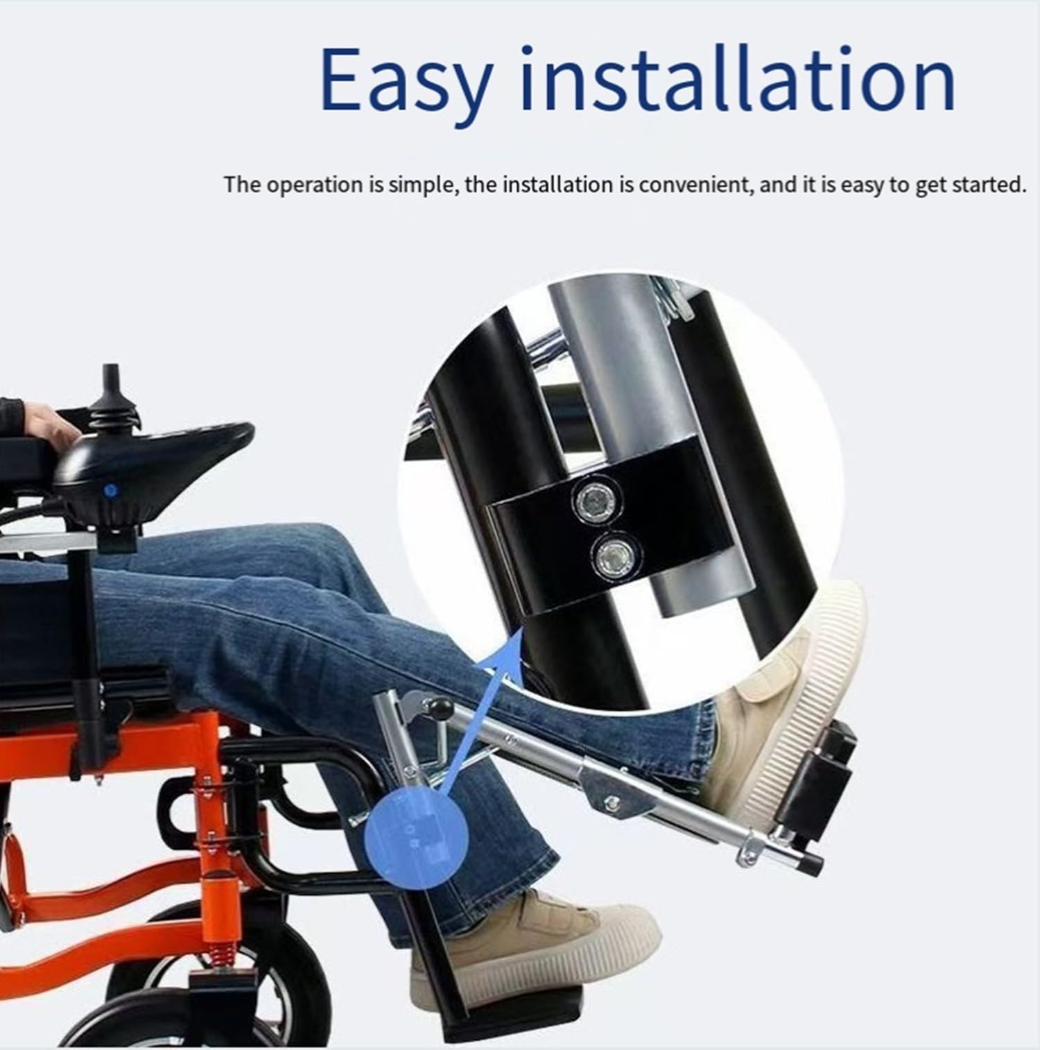 BLUEZY Reposapiés Elevadores con Soportes Acolchados para Pantorrillas para Silla De Ruedas, Ayuda para Levantar Sillas para Ancianos Adapta A La Mayoría De Sillas De Ruedas Y Sillas Left