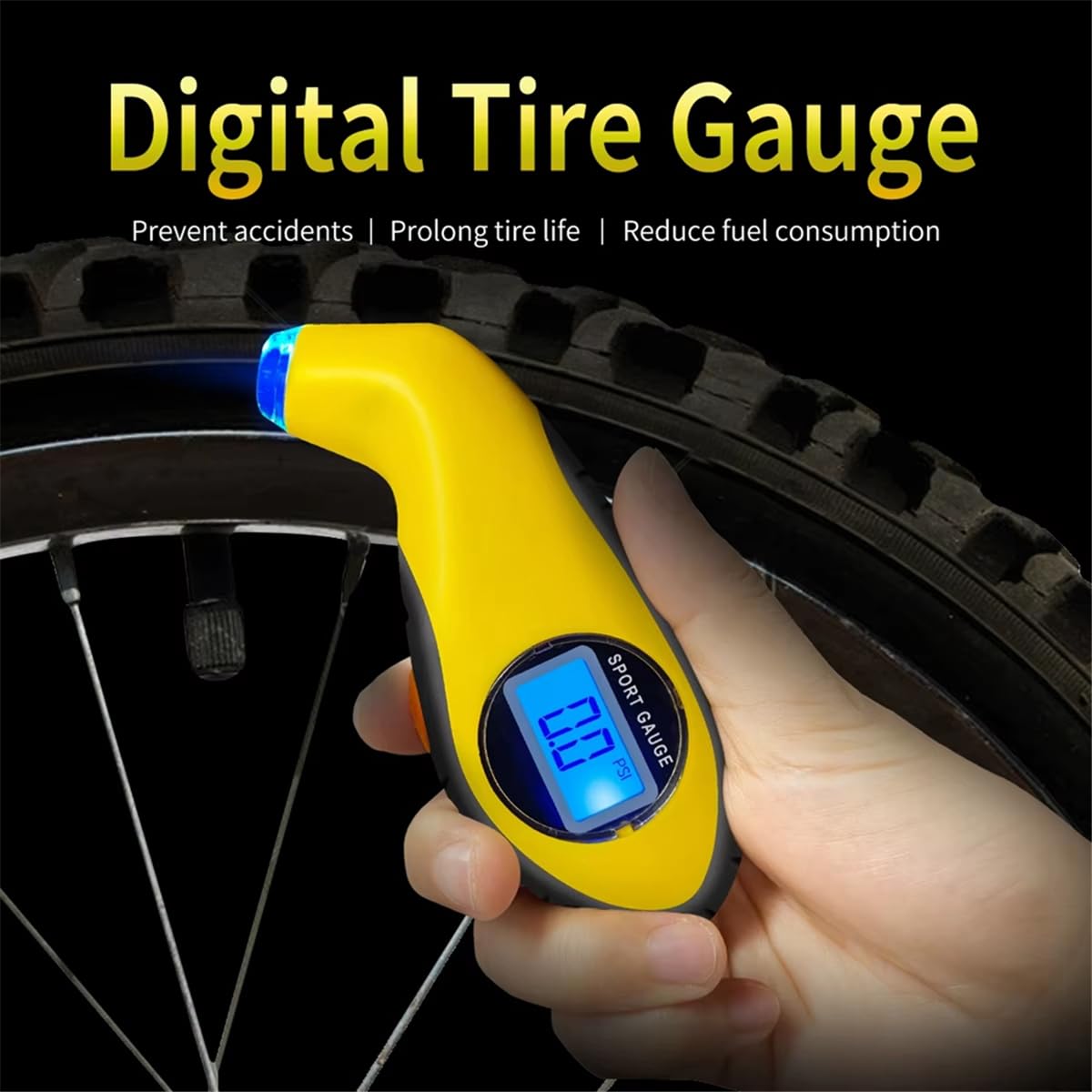 Electronic Digital Display Tire Pressure Monitoring Meter High Precision Tire Pressure Monitor for Car Tires That Can Be Deflate