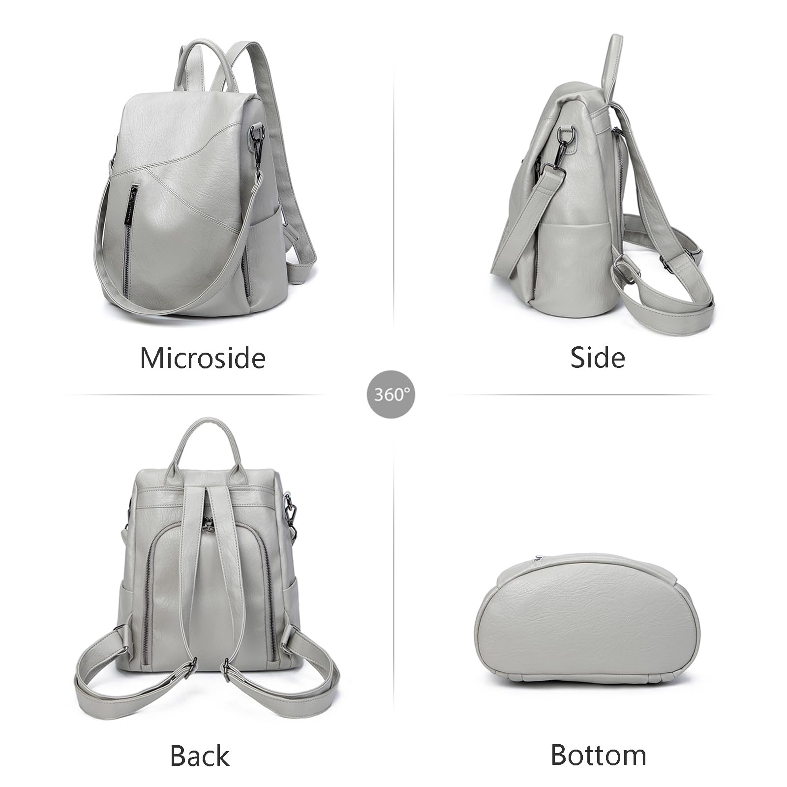 Femme Sacs portés dos Antivol Mode Multifonctionnel Sac à BandoulièRe En Cuir PU VéRitable Mode Dames Sacoche Sacs Marron B