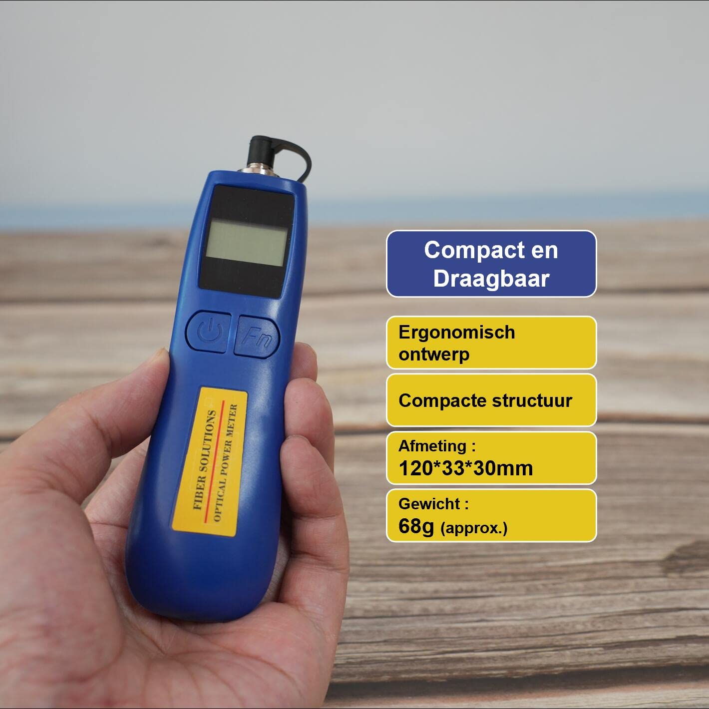 Optical Power Meter - Mini misuratore di potenza ottico, 70 ~ + 10 dBm, tester in fibra ottica per lunghezze d'onda 800 – 1700 nm, alta precisione e peso leggero solo 68 g (AT-TL537OPM)