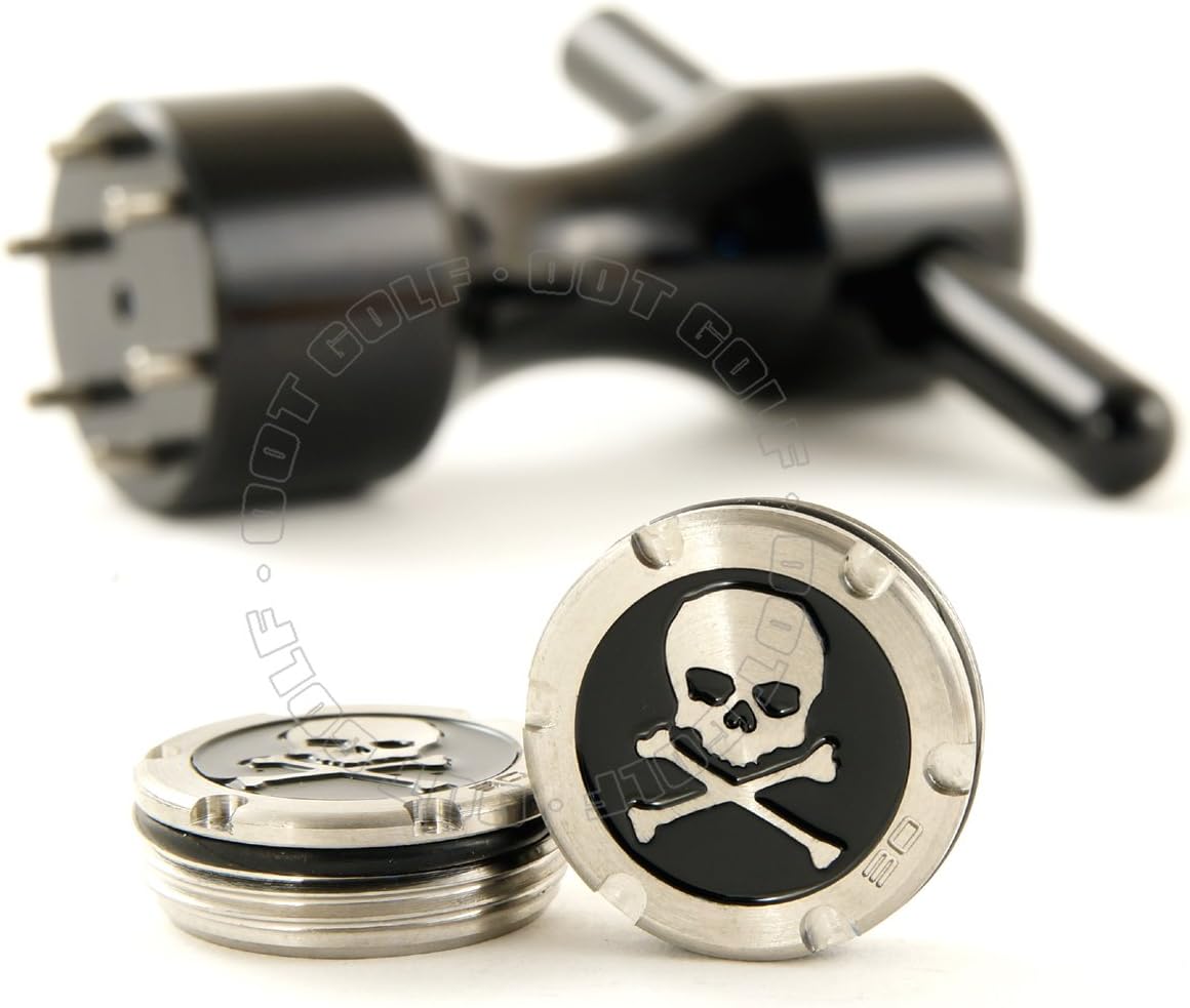 19th Hole Custom Shop 2 of 30g Deluxe Tour Style Weights for Scotty Cameron Putters + Wrench, Skull, Black