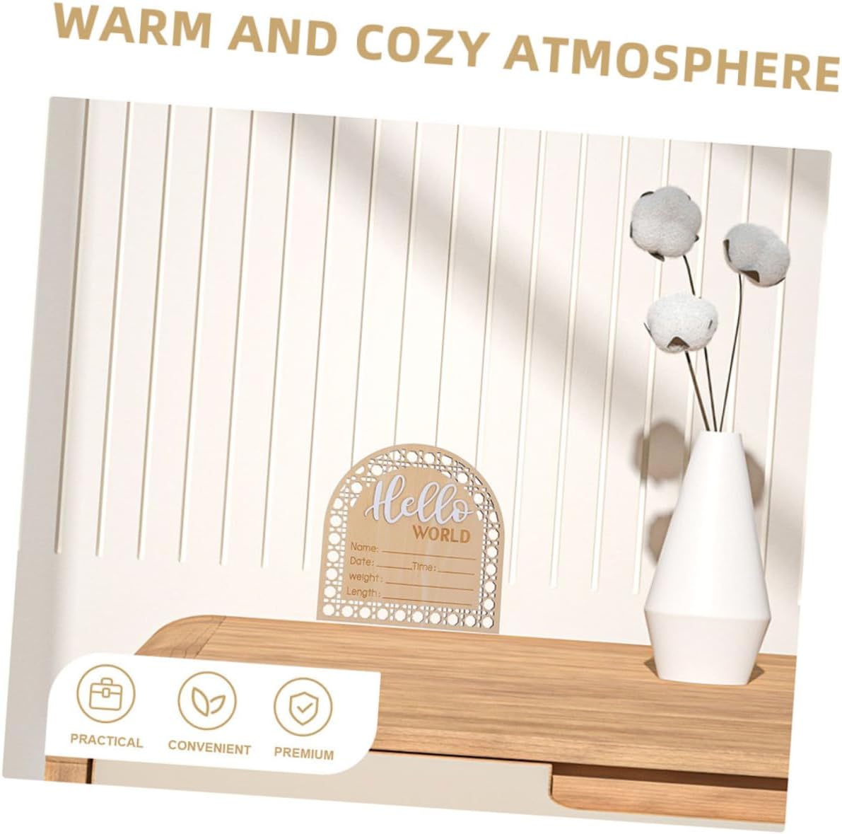 SHOWERORO 4pcs Newborn Welcome Sign Birth Announcement Sign Cards for Months Cards Names