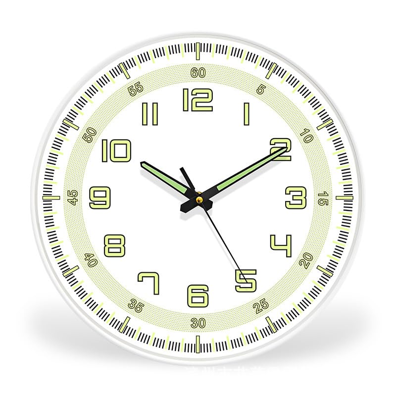 Reloj de Pared que Brilla en la Oscuridad, Reloj Luminosa Silencioso