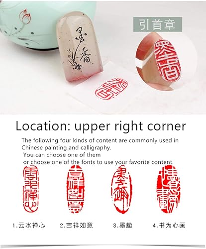 Miniatura 5 de Juego de caligrafía china personalizada y sello de pintura, sello de nombre tallado a mano