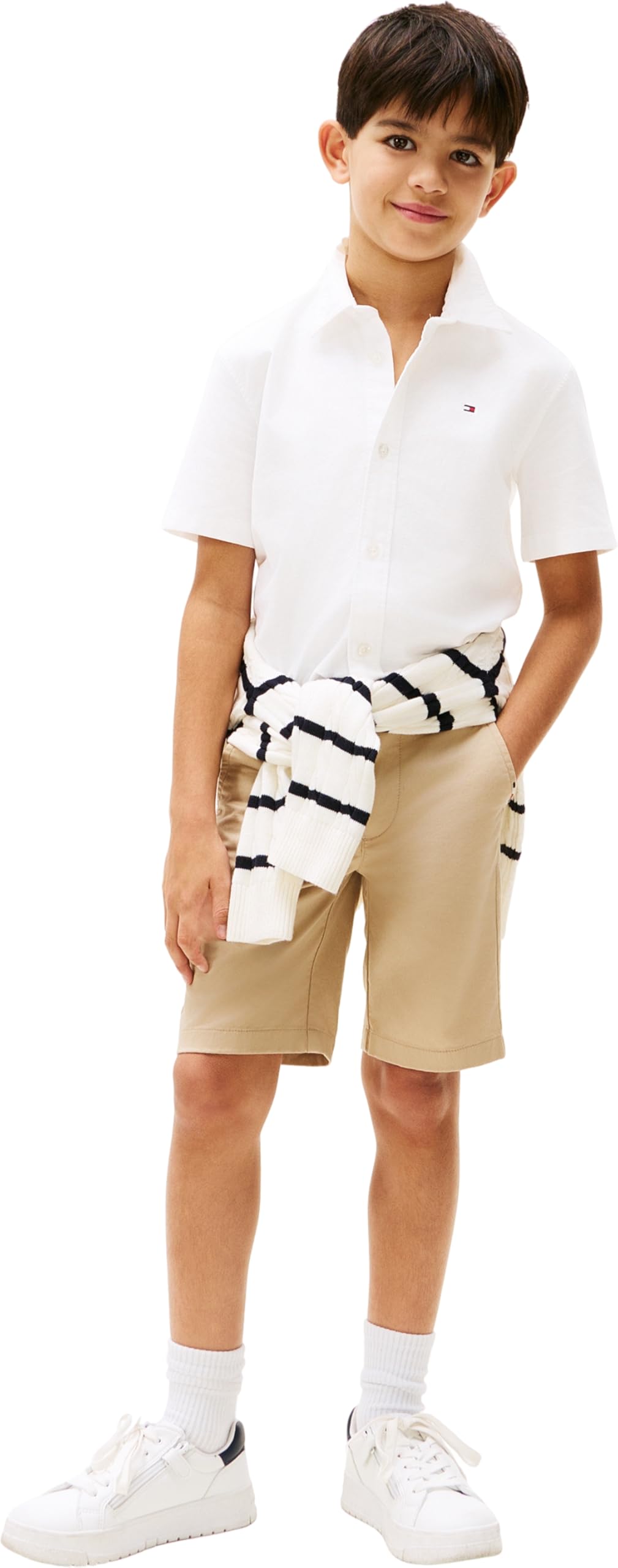 Tommy Hilfiger Stretch Oxford Shirt SS Kb0kb09554 Chemises Garçon (Lot de 1)