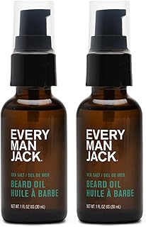 Every Man Jack Beard Oil - Moisturize & Soften Your Beard - Relieve Itch and Flakes - Light Sea Salt Scent - Made w/Naturally Derived Ingredients like Vitamin E, Argan Oil, and Borage Oil -1oz