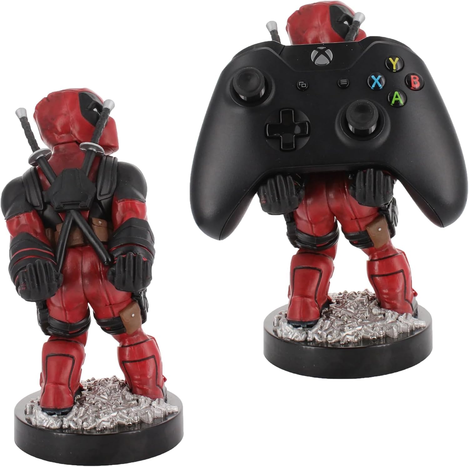 Exquisite Gaming: Marvel: Deadpool 3 'Bringing Up The Rear' Repaint - Controller originale Cable Guys e supporto per telefono, supporto per dispositivo da collezione, figura