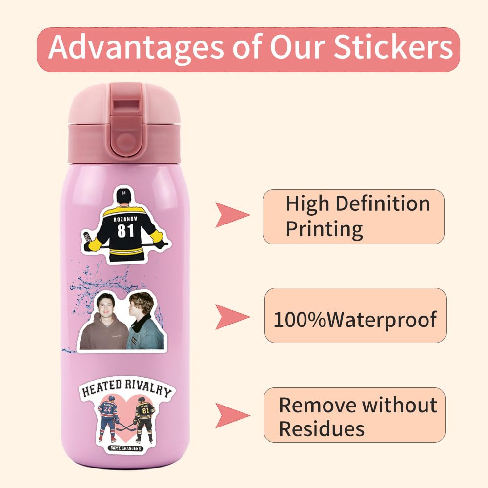 100 Pcs Heated Rivalry Stickers for Adults,Stickers Pack for Laptop,Skateboard,Luggage,Car,Bike,Cup,Computer,Water Bottle Decor,Vinyl Waterproof Decals — view 2