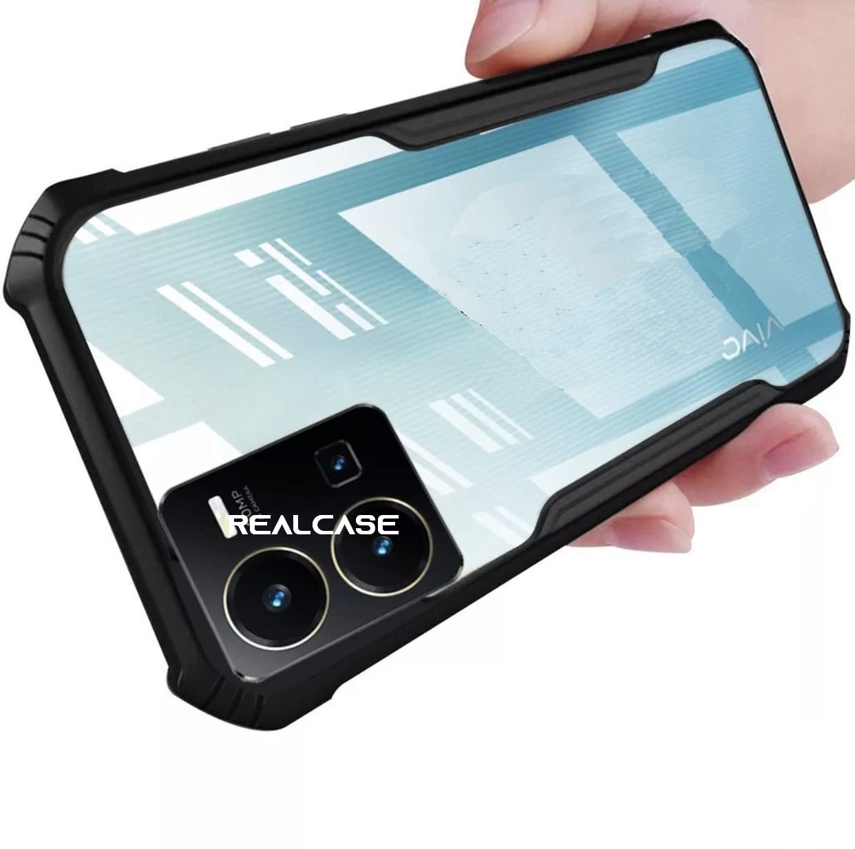REALCASE Vivo Y35 Back Cover Case | Shock Proof Bumper Crystal Clear | 360 Degree Protection TPU+PC | Camera Protection | Acrylic Transparent Back Cover Case for Vivo Y35 (X Black) (B0BFM8MFDW) Amazon Price History, Amazon Price Tracker
