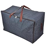 AMJ Jumbo Storage Bag, Comforter/Blanket/Pillows/Quilt Storage Container, Garage Grocery Storage Bag, Garments/Clothes Organizer Bin in Closet/Attic, 100L, Blue dot