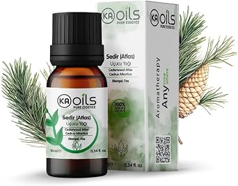 KAOils Sedir Ağacı Uçucu Yağı 10 ml | Cedarwood Atlas Essential Oil | Odunsu Kokusu ile Rahatlatıcı | Aromaterapi ve Difüzör için Saf Yağ