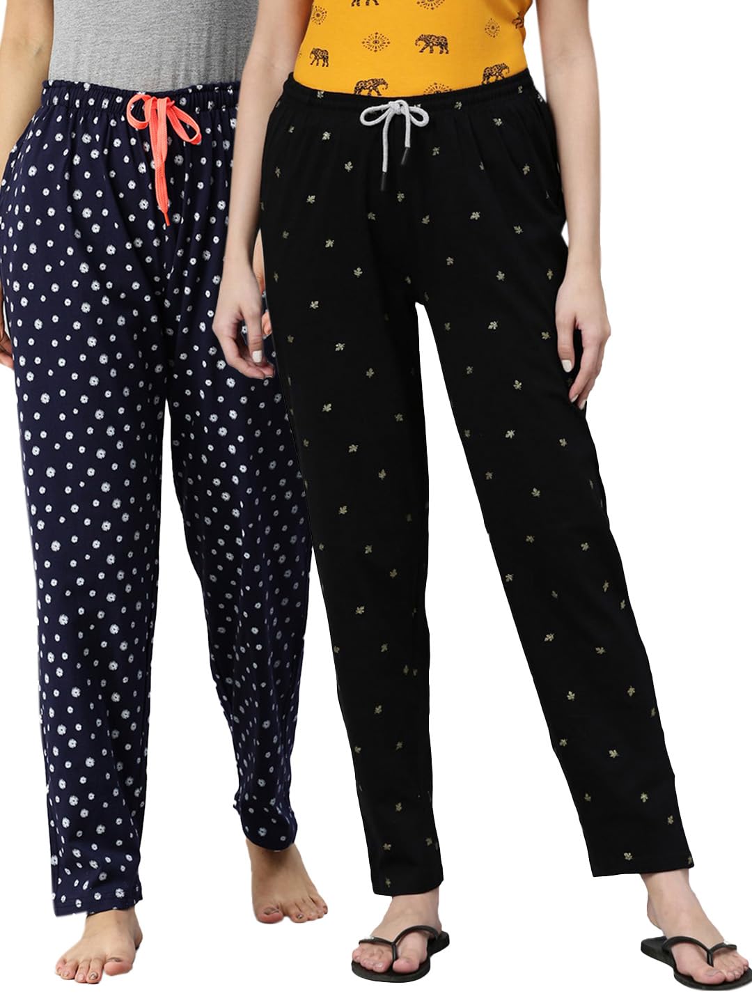 kryptic Women Printed pure cotton elasticated waist band regular fit pyjama-picture-22