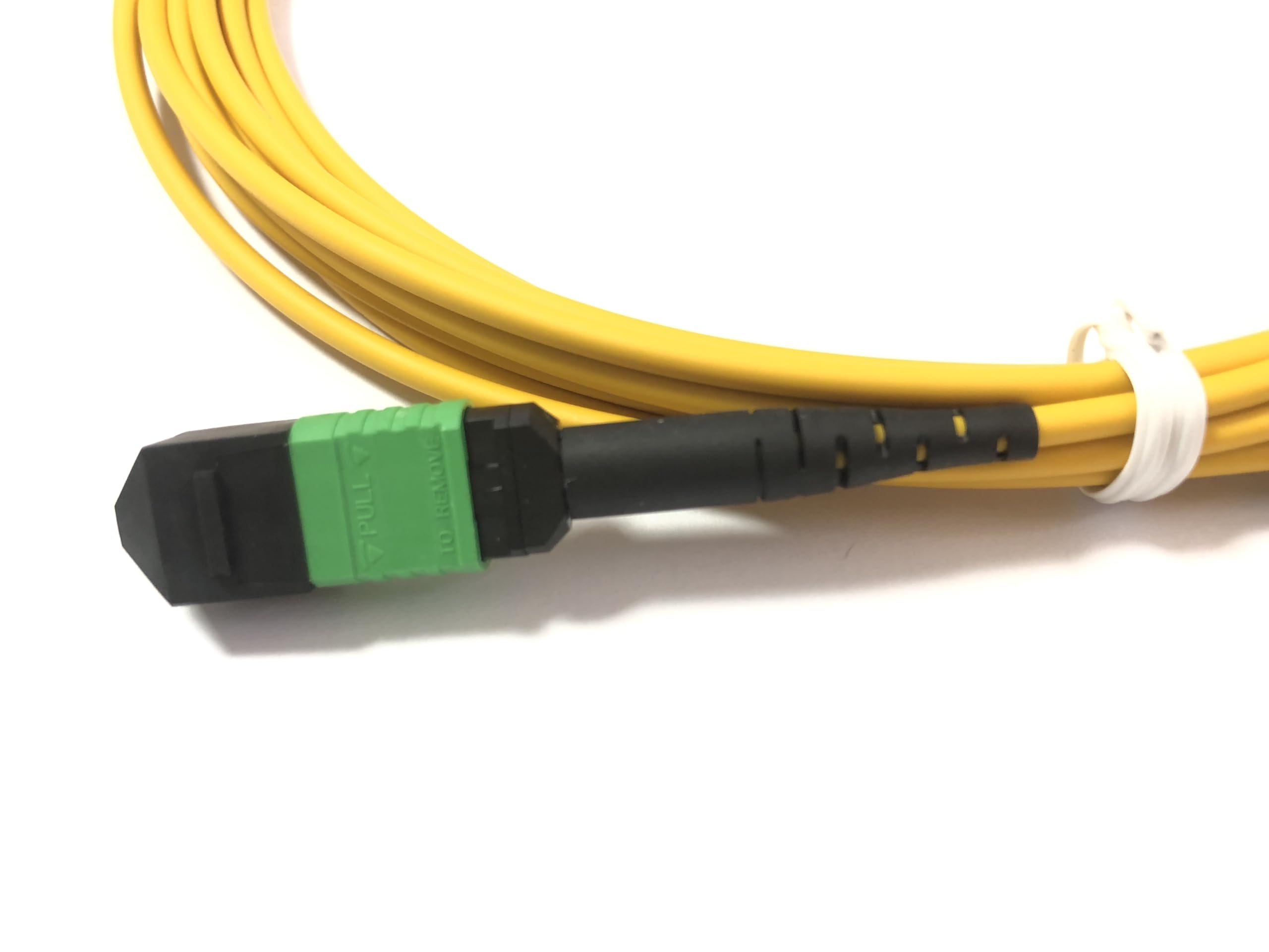 Elfcam® - 5m Câble Fibre Optique 12 Fibres MPO/APC Femelle vers MPO/APC Femelle, Polarité de Type B, Monomode OS2 pour 40G QSFP+, 100G QSFP28, 5 Mètres