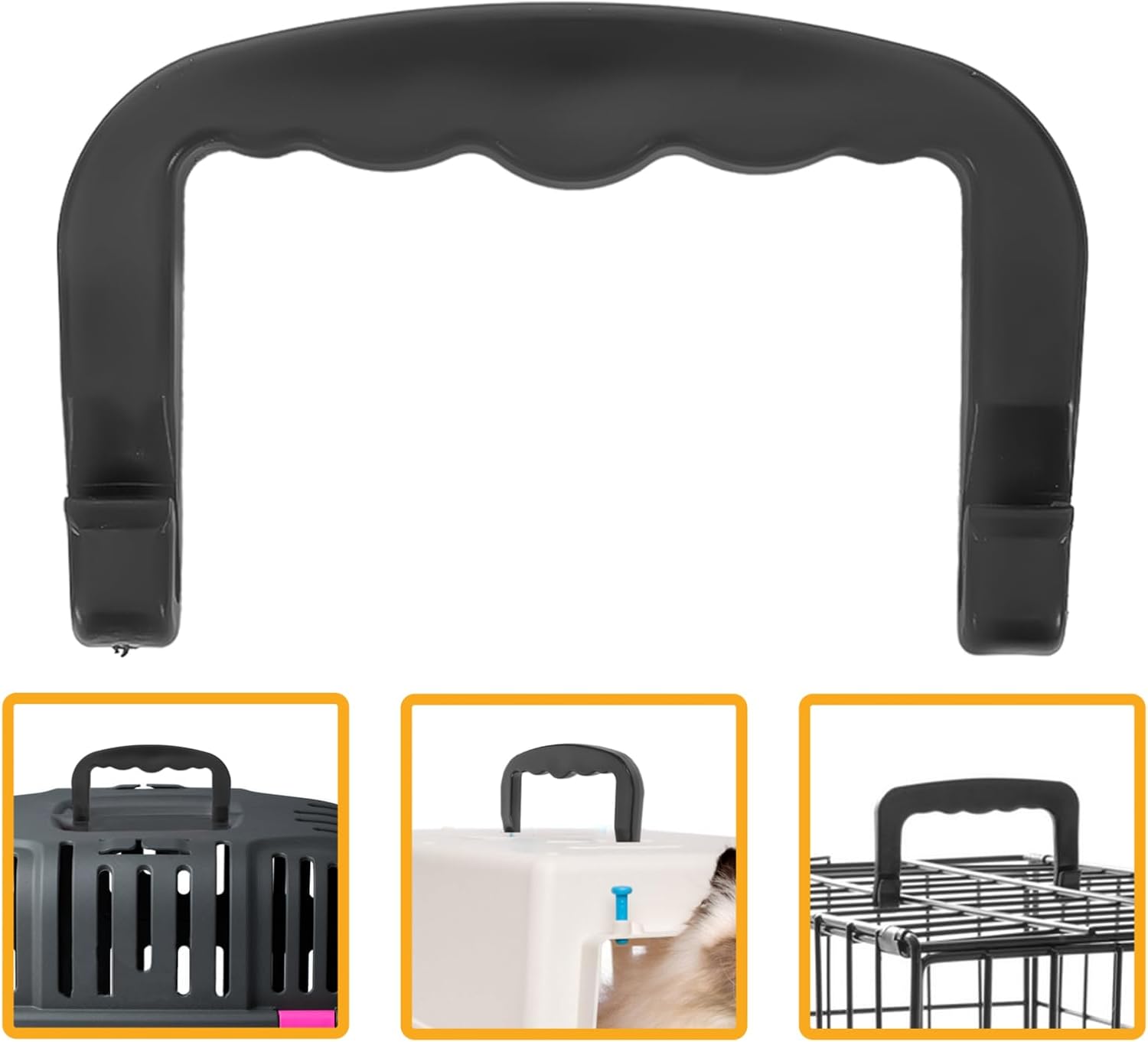 Levemolo 4 Pack Plastic Pet Cage Carrier Handles for Crates, Black image 2