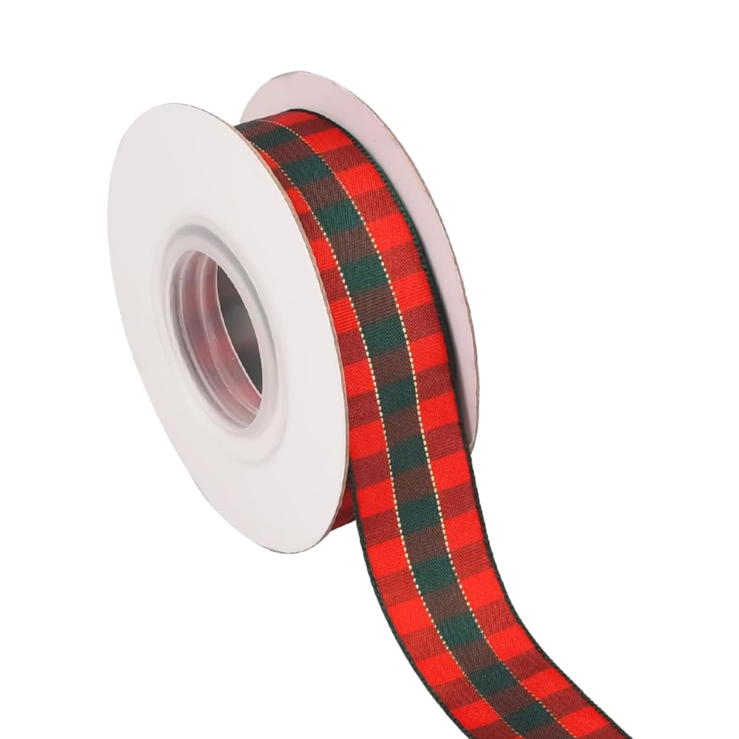Miaija Tartan Ribbons Plaid Wired Edge Ribbons Christmas Buffalo Plaid Ribbon Gift Wrapping Ribbon DIY Decor for Bows and Christmas Wreaths Project(25Yards,2.5cm Wide)