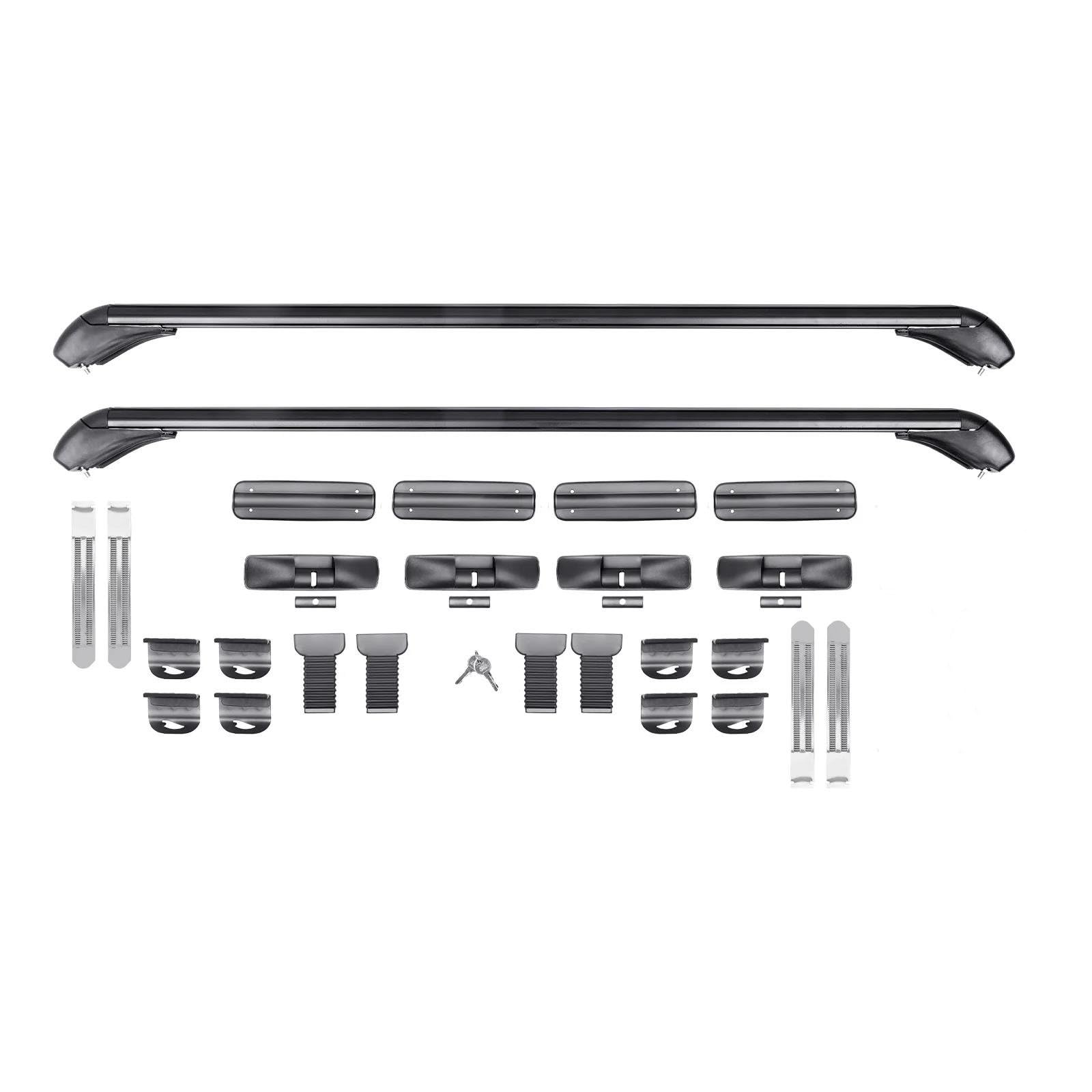 Barre portatutto Barre Portabagagli Da Tetto In Alluminio, Bloccabili E Compatibili Con Auto A 4 O 5 Porte, Lunghezza 1 M.