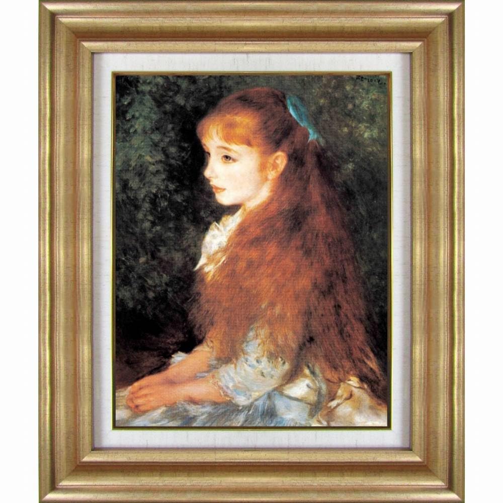 真作」ルイス・ラマルク 【日傘の少女】 女性像 人物画 油彩画 額装 