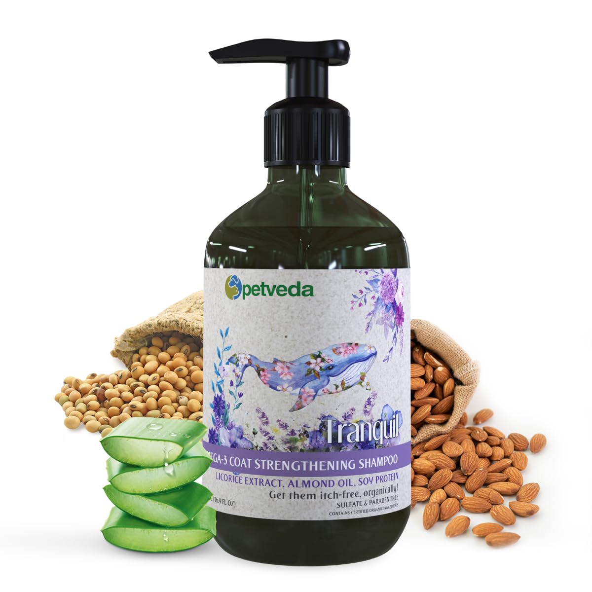 Petveda Ayurvedic Coat Strengthening Shampoo with Sweet Almond Oil & Omega 3 | for Dogs & Cats | Sulphate & Paraben Free | 500 ML (B07SHH7R3W) Amazon Price History, Amazon Price Tracker