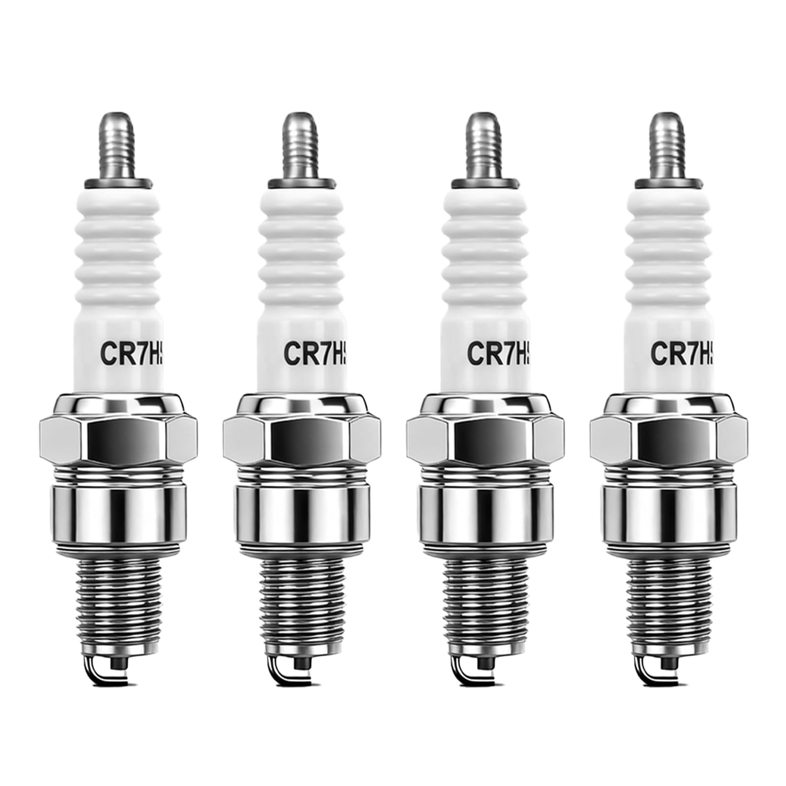 4 Stück Zündkerze NGK CR7HSA, Zündkerzen für Roller, Universal Ersatz für Scooter Mofa Motorrad Rasenmäher Freischneider Motorsäge Heckenschere Benzinmotor Geräte 2-Takt 4-Takt Motoren Zündkerze
