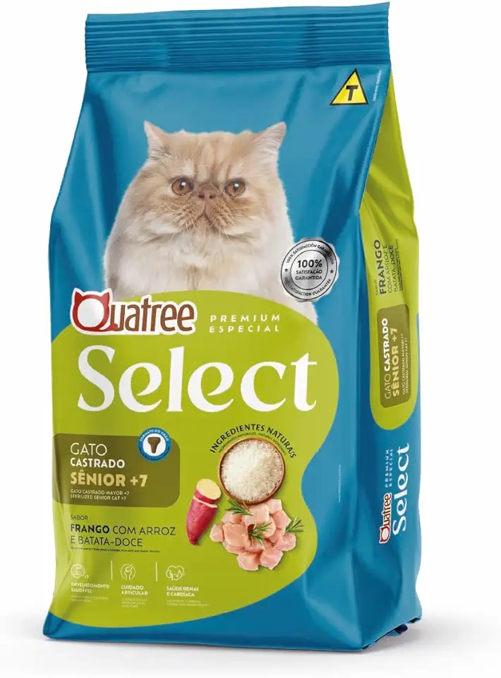 Quatree Select Ração para Gatos Castrados Senior 7 10,1kg